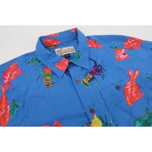 Patagonia Pataloha Malihini Sea Harvest Light Bayou Blue Lobster Fish Mens Small